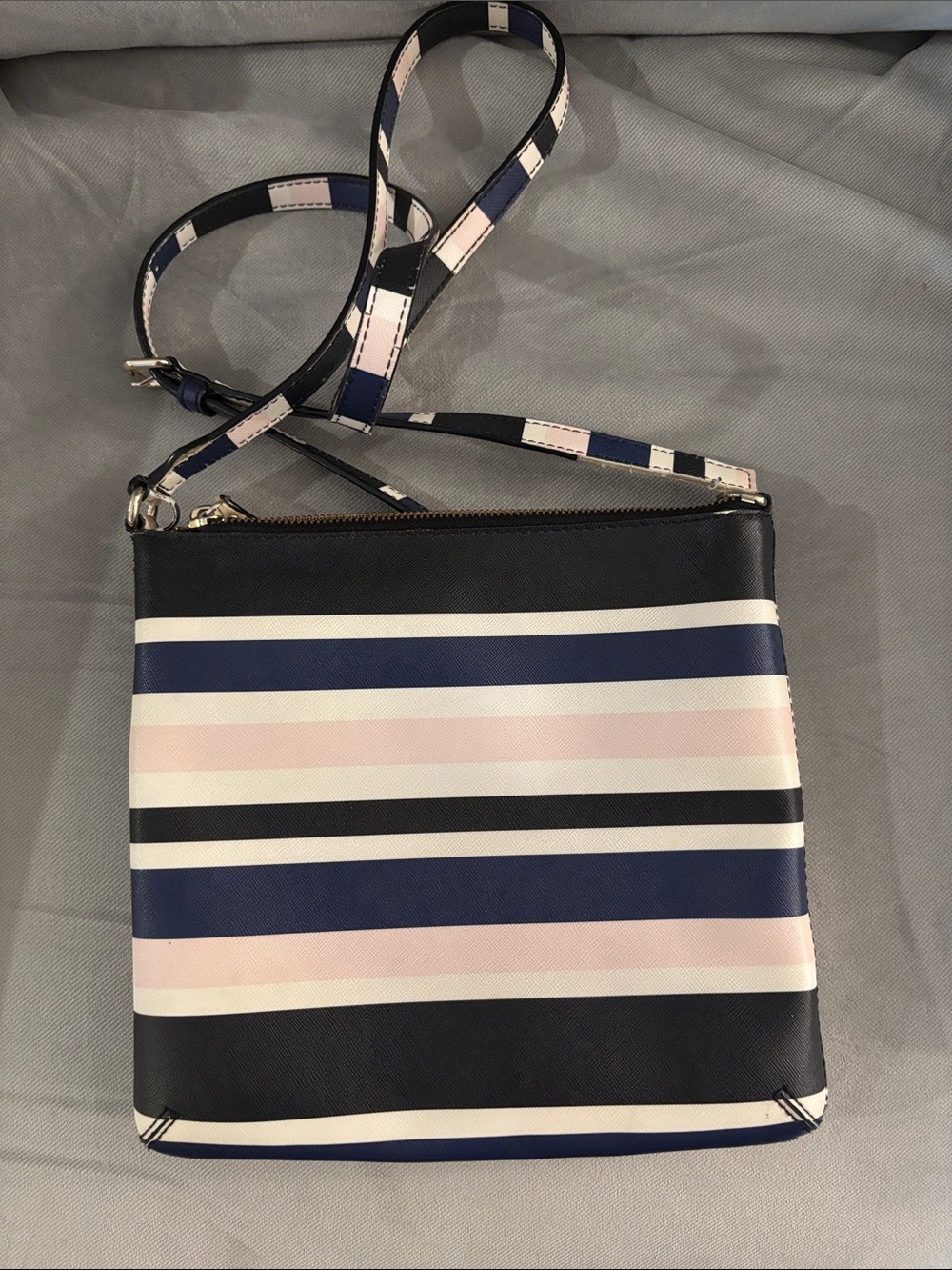 kate spade Navy, Pink & White Striped Crossbody - Picture 2 of 7